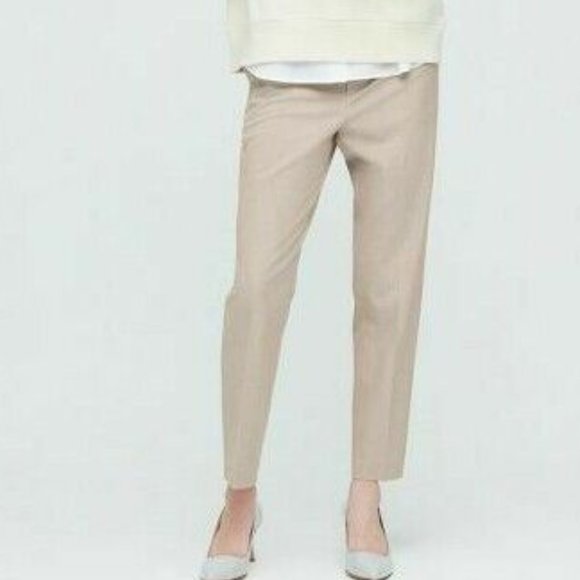 UNIQLO Ezy Flare Ankle Pants 2 Way Stretch Beige Size XL NEW - Picture 1 of 5